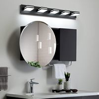 Appliques murales carrées Worbest modernes à 5 lumières LED en fer avec éclairage dimmable pour usage intérieur