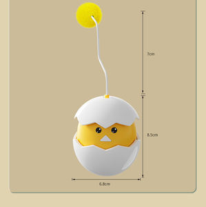 AAA giocattolo automatico a batteria con bacchetta per gatti interessante in Abs giallo guscio d'uovo batuffolo di cotone bacchetta per gatti Teaser giocattolo Roly-Poly - Product Image 3