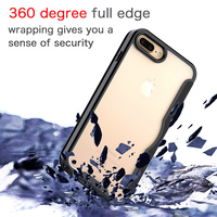 Casing ponsel kulit TPU iPhone 7 8 plus, casing kulit TPU tahan guncangan, sisipan kartu penutup penuh, paket grosir anti jatuh