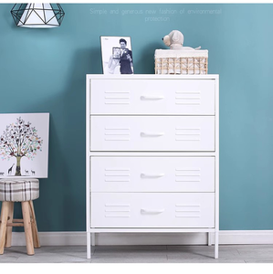 Mueble de Almacenamiento Metálico de 4 Cajones, Gabinete Lateral Colorido de Acero para Dormitorio, Sala de Estar, Muebles para el Hogar - Product Image 5