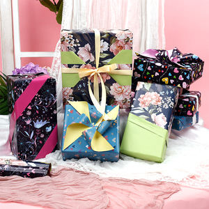 Rollo de papel de lujo de doble cara para cumpleaños al por mayor de fábrica, papel de regalo de 43cm X 3M para embalaje - Product Image 2