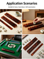 Rak Mahjong Portabel Magnetik Akrilik Motif Cangkang Kura-Kura Warna-Warni Mewah Bentuk U 17.5in 20in untuk 4 Pemain Hadiah