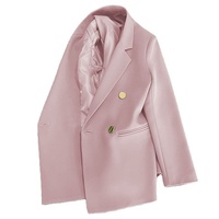 Blazer élégant décontracté pour femme, style coréen, rose lotus, double boutonnage, nouvelle collection printemps-automne, vente en gros