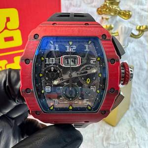 นาฬิกาข้อมือผู้ชายสไตล์ธุรกิจลำลอง รุ่นท็อป 1103 Red Devil ตัวเรือนคาร์บอนไฟเบอร์ ดีไซน์พิเศษ พร้อมกลไกปรับแต่ง - Product Image 1