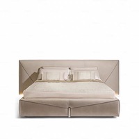 Lit double surdimensionné de luxe personnalisé de style minimaliste italien pour villa, manoir, hôtel haut de gamme