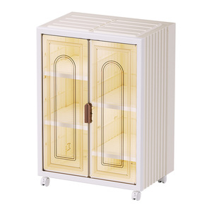 Folding Storage Cabinet Double Door Large Capacity Multi Layer Dustproof Plastic Wardrobe For Clothes And Toys - Product Image 4