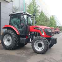 Traktor pertanian tugas berat 4WD profesional Tiongkok 90Hp 100Hp traktor multifungsi pertanian dengan komponen inti mesin Motor