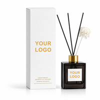 Diffuseur de parfum d'ambiance naturel LF, Cadeau, Décoration de salon, Vase en obsidienne, Col doré, Logo botanique blanc, Marquage OEM