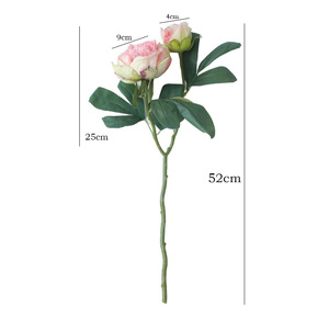 Fleurs de pivoine artificielles Ruilisi à 2 têtes, roses, en plastique et soie, pour décoration de mariage et de maison - Product Image 5