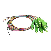 Pigtail de Fibra Óptica LSZH de 0.9mm G657A1 SC APC SC UPC Blanco y 12 Colores, Pigtail Óptico Resistente a la Flexión