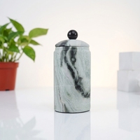 Pot de rangement de luxe en marbre avec texture ferme, design classique traditionnel pour la décoration intérieure, boîte à thé et rangement pour bibelots