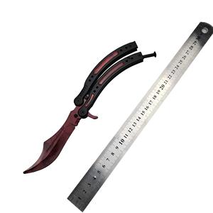 CSGO مخصص سكين جيب صغير <span class=keywords><strong>Balisong</strong></span> الفولاذ المقاوم للصدأ فراشة نشرة للتدريب في الهواء الطلق والتدريب التخييم ديي سكين - Product Image 5