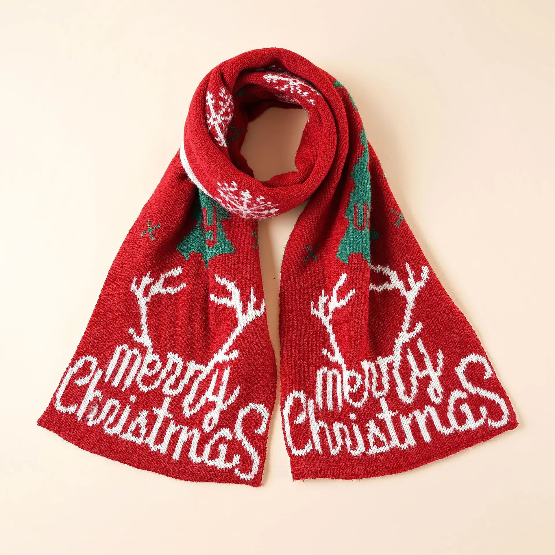 Echarpe d'hiver pour garder la chaleur Acrylique Accessoires parent-enfant Elk Joyeux Noël Echarpes tricotées Mode Echarpe de Noël unisexe