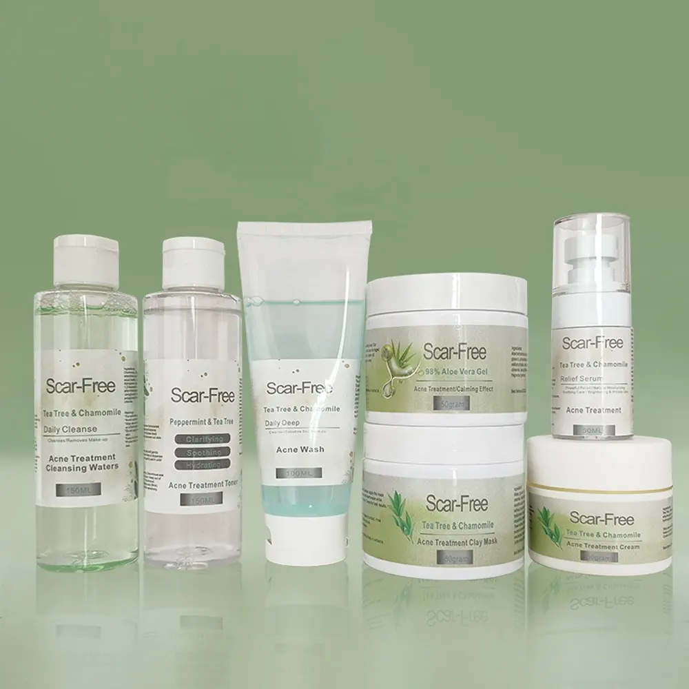 Kit de crema para el cuidado de la piel, juego de crema para el cuidado de la piel negra, tratamiento del acné antienvejecimiento con etiqueta privada