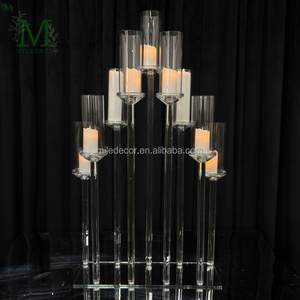 Lustre en cristal élégant de qualité supérieure avec prismes pour les fournitures de mariage, décoration de table, centre de table - Product Image 6