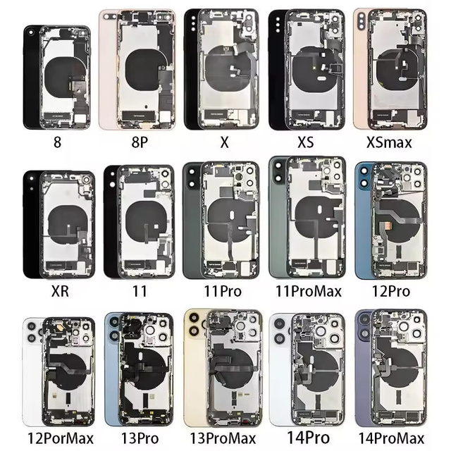 For iPhone 12 13 14 Back Glass Housing with OEM Camera Lens and Magnetic Adhesion