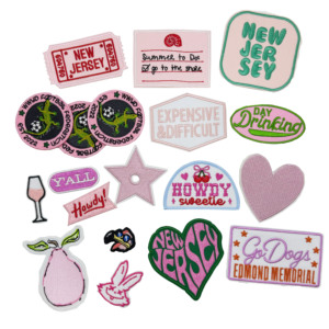 2025 Mới Lớn Hip Hop Thêu Thiết Kế Sắt Trên Các Bản Vá Lỗi Tùy Chỉnh Báo Chí Nhiệt Vá Màu Hồng Vải Cho Phim Hoạt Hình Quần Áo Trang Trí - Product Image 4