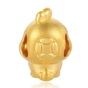 Zodiac Series High-End Luxury 24K Solid Gold Chicken Bracelet Accesorios con cuentas tallados en oro real - Product Image 2