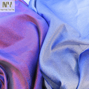 Nanyee Dệt Màu Xanh + Tím Ombre Polyester Chất Liệu Sáng Bóng Hai Tone Long Lanh Llox Vải - Product Image 2