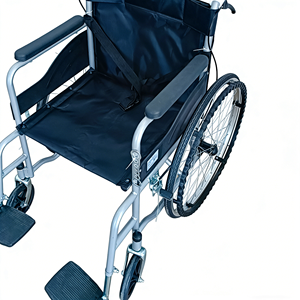 Silla de Ruedas Manual Plegable Ligera PIN GUAN PG-2, Marco de Metal, Asiento de Cuero, Llantas Sólidas de 8/24 Pulgadas, para Personas con Discapacidad, Posición de Pie <span class=keywords><strong>y</strong></span> Acostado - Product Image 4