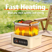 Lonchera Eléctrica Inalámbrica con Batería Tipo C, Calentador de Comida Portátil, Recipiente de Acero Inoxidable para Oficina