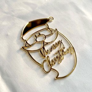 Decorazioni Natalizie Ychon, Topper per Torta in Acrilico '<span class=keywords><strong>Buon</strong></span> Natale' con Babbo Natale e Corna di Renna Dorate per Feste - Product Image 3