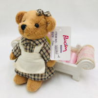 Nouveau porte-clés ours en peluche adorable avec logo personnalisé, porte-clés ours en fourrure pour cadeaux, jouets en peluche pour les fêtes et anniversaires