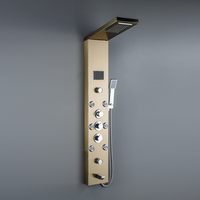 Offre Spéciale De Luxe Noir Couleur Mur monté salle de bains LED smart panneau de douche en acier inoxydable panneau de douche de pluie