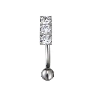 Fuxuan ASTM F136 Titanium Internally Threaded Curved Barbell Reverse Navel Belly Piercing