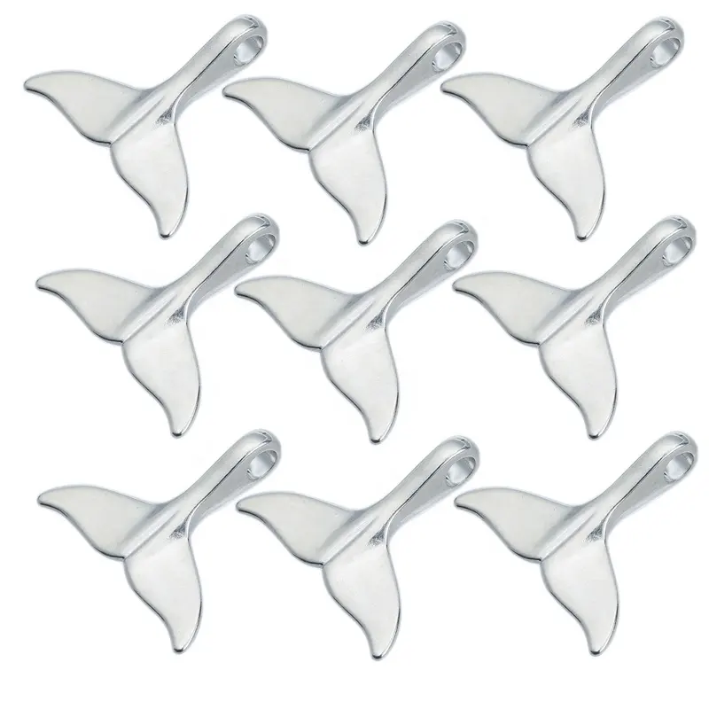 Vintage Silver Alloy Whale Tail Charms Pendants For Jewelry Making DIY Handmade Lovely Whale Tail Charms Jewelry Accessories