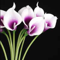 Fleur artificielle de calla blanche de haute qualité, toucher doux, en PU, pour mariage, arrangement de table, décoration intérieure/extérieure, vente en gros