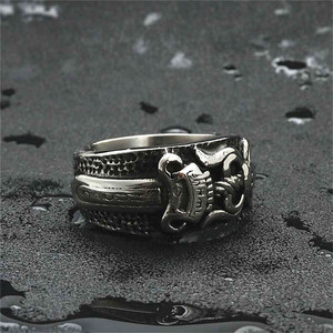 Men's Stainless Steel <b>Cross</b> <b>Ring</b> <b>Silver</b> Punk Style Geometric Design Gift Jewelry - Product Image 5