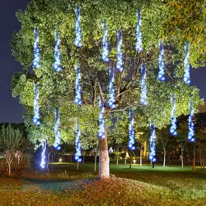 Luces navideñas impermeables con efecto de lluvia, tubo de luz Led de 30/50cm para decoración de árbol al aire libre
