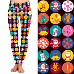 2025 nuovi pantaloni da Yoga colorati Leggings con stampa natalizia a vita alta morbidi e sottili per la corsa Yoga da donna da ragazza <span class=keywords><strong>Leggins</strong></span> personalizzati - Product Image 4