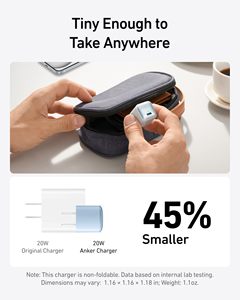 <span class=keywords><strong>Chargeur</strong></span> Mural <span class=keywords><strong>Anker</strong></span> USB C <span class=keywords><strong>20W</strong></span> (Nano Pro), <span class=keywords><strong>Chargeur</strong></span> Rapide Compact PIQ 3.0 (Câble Non Inclus) (Reconditionné) - Product Image 3