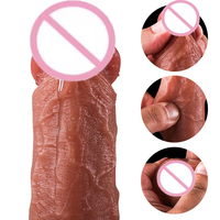 Dildo aus Silikonmaterial Realistischer Stoßender Vibrierender 9-Zoll Heizender Hautfarbener Dildo Vibrator für Frauen Dildos für Frauen