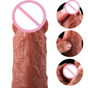 Dildo en silicone réaliste vibrant <span class=keywords><strong>et</strong></span> chauffant de 9 pouces, couleur chair, pour femmes - Product Image 3