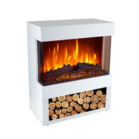 Cheminée électrique autoportante de haute qualité au design moderne, effet de flamme LED, thermostat réglable, usage domestique, version anglaise