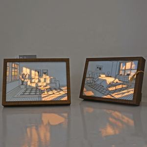 <span class=keywords><strong>D</strong></span>écoration de peinture <span class=keywords><strong>d</strong></span>'éclairage, cadre <span class=keywords><strong>photo</strong></span> lumineux LED 3 couleurs, peinture de veilleuse avec boîte <span class=keywords><strong>d</strong></span>'ombre de soleil pour <span class=keywords><strong>d</strong></span>écoration murale - Product Image 1