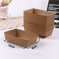 Plateau alimentaire jetable en papier kraft brun pour bateau Boîte d'emballage alimentaire biodégradable en PLA pour snack Plateau alimentaire en papier