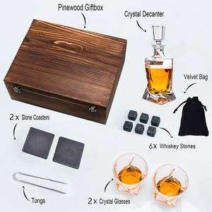 Wholesale Custom Logo Crystal <strong>Whisky</strong> Glasses Transparent Cup Whiskey Rocks Wooden Box One Stop <strong>Service</strong> for Drinking Stone Set - Product Image 3