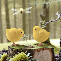 Figurine de poussin mignon et ludique, artisanat créatif en résine, décoration de bureau pour la maison, mobilier doux pour chambre d'enfant, disponible en flocage et peinture