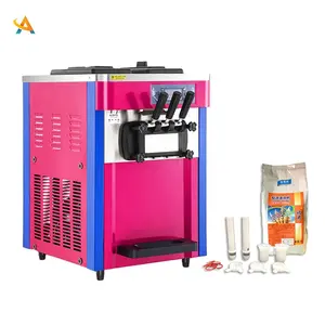 Factory Directly Sale Desk Top 3 Favor Ice Cream Making Machine With Rainbow System Vertical Soft Hard Ice Cream