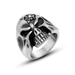 Skull <b>Titanium</b> Steel <b>Ring</b> Men's Stainless Steel Fashion Jewelry SA901 - Product Image 1