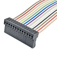موصل IDC أحادي الصف مخصص بخطوة 2.54 مم، موصل نحاسي 24 AWG معزول بالـ PVC، كابل تمديد مسطح قوس قزح للسيرفو