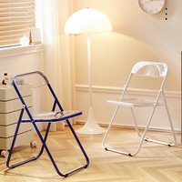 Chaise de salle à manger portable, imperméable, pour intérieur et extérieur, transparente, pliable, légère, en acrylique, pour restaurant