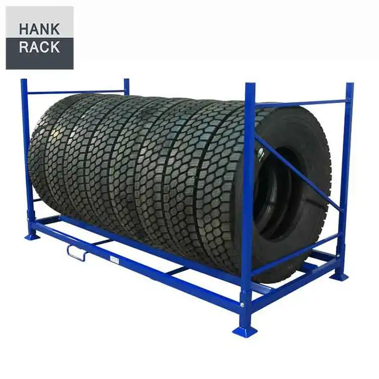 Commercial stackable and collapsible tyre rack for truck tires