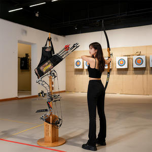 Soporte Moderno de Madera de Bambú para Arco y Flecha, Exhibidor Portátil de Tiro con Arco para Uso en Interiores y Exteriores - Product Image 4