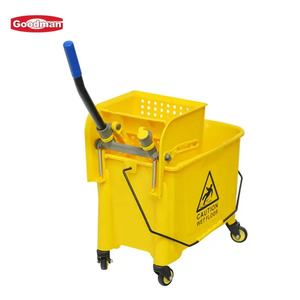 Goodman Yellow 26 Quarts Eco-Friendly Plastic <b>Mop</b> <b>Bucket</b> Side-Press Wringer Custom Logo <b>for</b> Office Restaurant Hospital Floor - Product Image 4