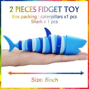 2 Pcs Fidget Toys Ocean Shark와 애벌레 어린이와 성인을위한 플라스틱 활성 장난감 키트 어린이를위한 뜨거운 판매 제품 - Product Image 4